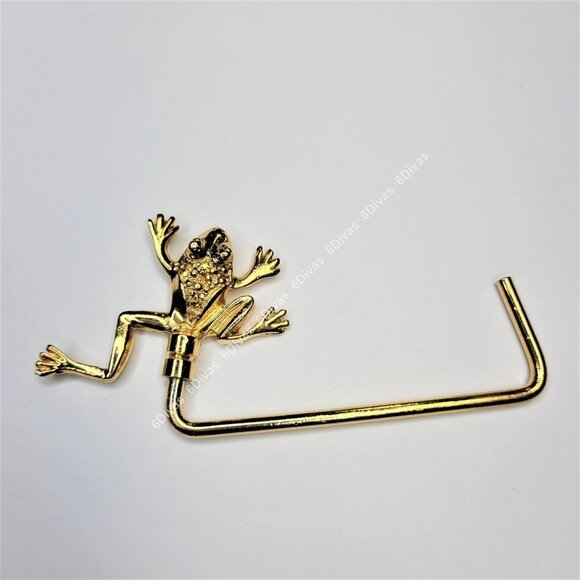 CUSTOM Made Gold Plated Frog Handbag Holder or Table Bag Hook - Picture 16 of 16